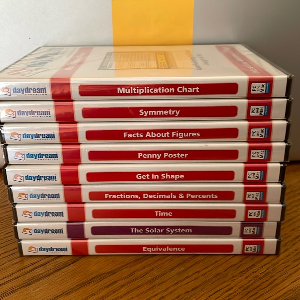 Lot of 9 Daydream Education Interactive Whiteboard Chart Software Math Science